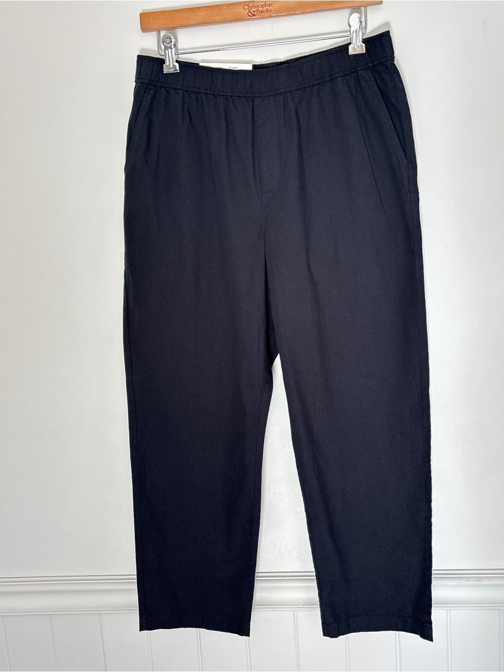 Uniqlo Women’s Black Pull On Cotton Relaxed Pants w/ Pockets Size Large New